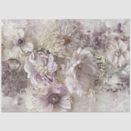 Papel De Seda Design Floral Roxo Lavanda Branco