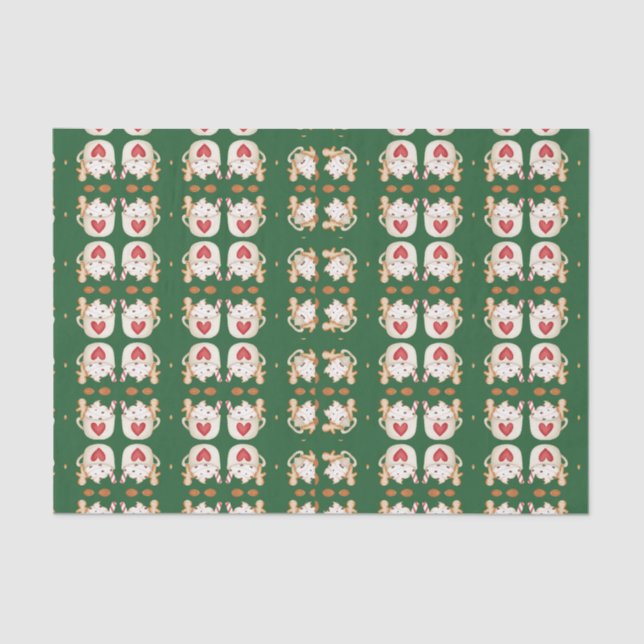 Papel De Seda Design Geométrico do Cacau de Natal (Frente )