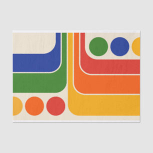 Papel De Seda Design Geométrico do Estilo Retroativo dos anos 70