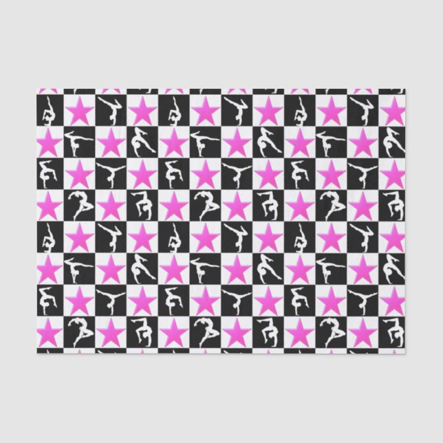Papel De Seda DESIGN GYMNASTICS bonito PINK STAR (Frente )