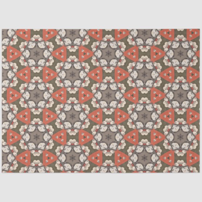 Papel De Seda Design japonês em vermelho e padrão de círculo de  (Frente )