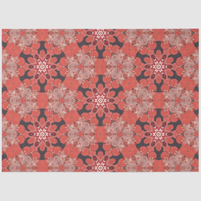 Papel De Seda Design japonês em vermelho e preto (Frente )