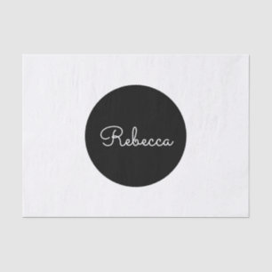 Papel De Seda Design retromoderno de Script Branco Editável lega