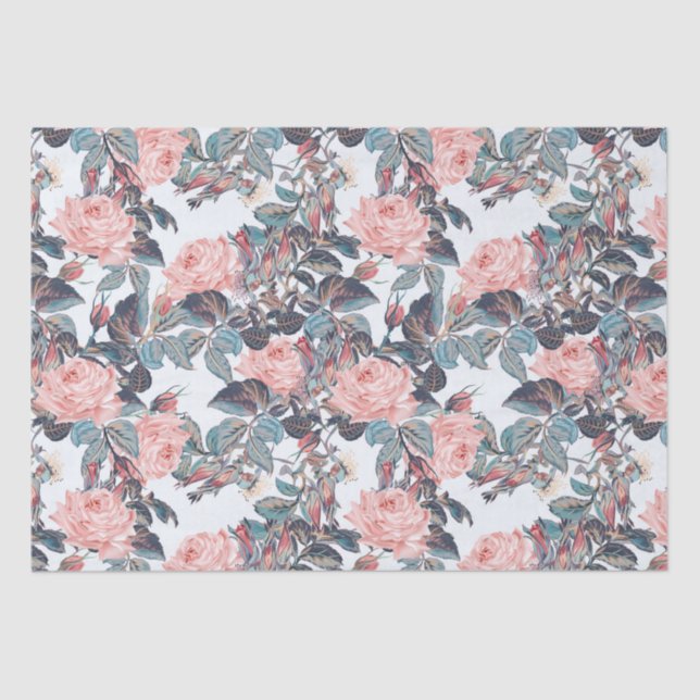 Papel De Seda Design Rosa Rosa Rosa Rosa Rosa (Frente )