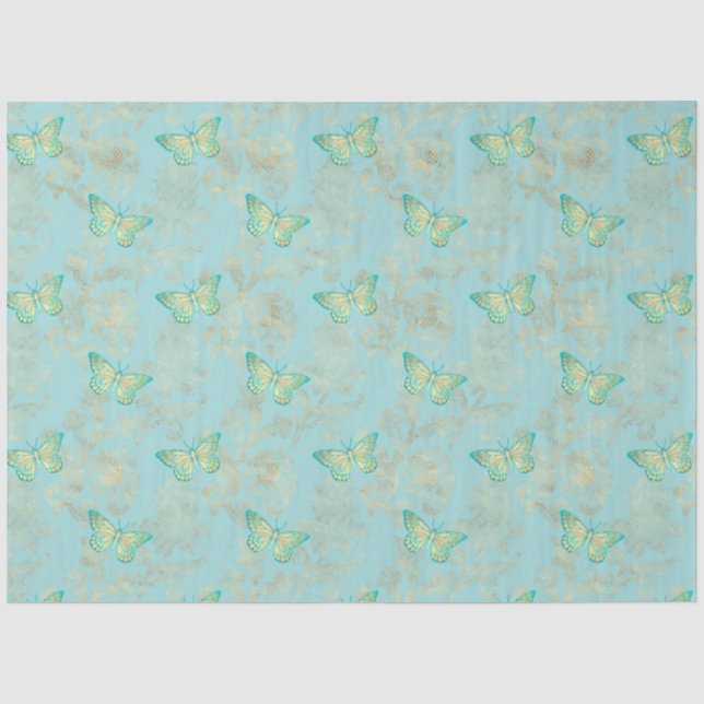 Papel De Seda Design Série Água e Dourado 14 (Frente )