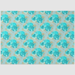 Papel De Seda Design Série Aqua e Dourado 16