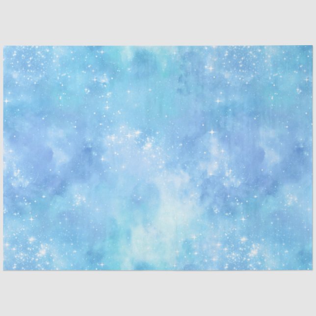 Papel De Seda Design Série Galáxia Azul Claro 7 (Frente )