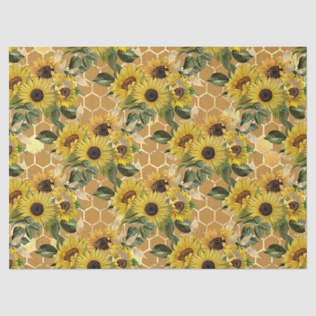 Papel De Seda Design Série Girassol e Abelha Dois (Frente )
