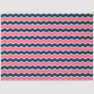Papel De Seda Design Série Náutica Rosa e Azul Marinho 1