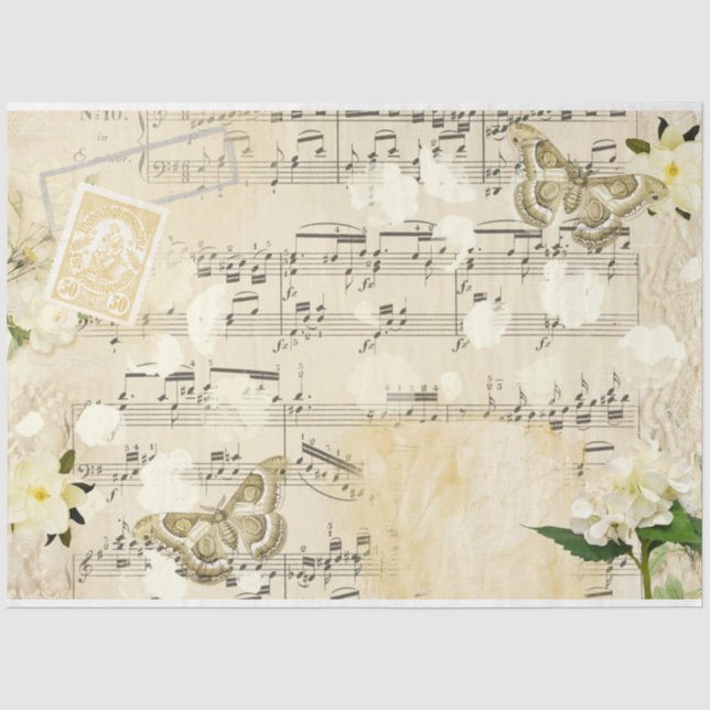 Papel De Seda Design Série Shabby Chic Creme 1 (Frente )