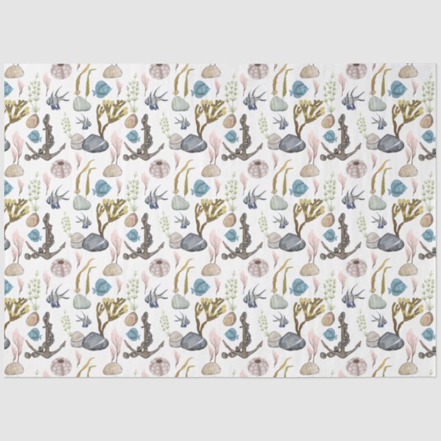 Papel de Seda Design Série Vida Marinha 10 (Frente )