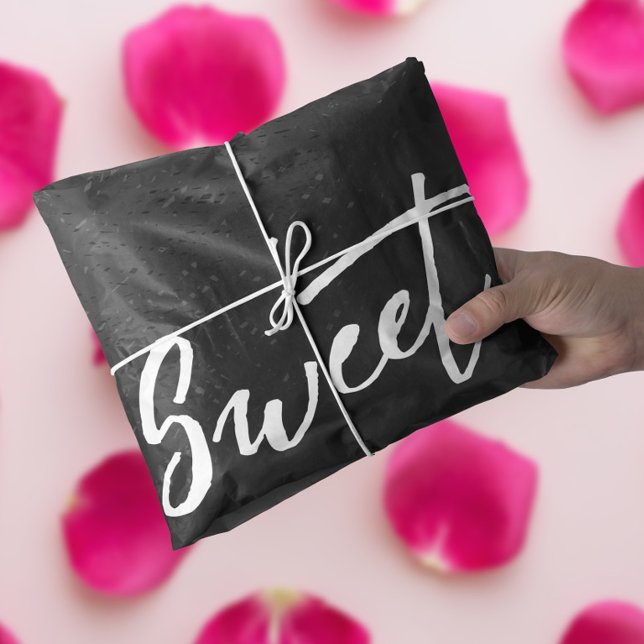 Papel De Seda Design sofisticado de branco e preto (Sophisticated Black and White Sweet Design Tissue Paper)