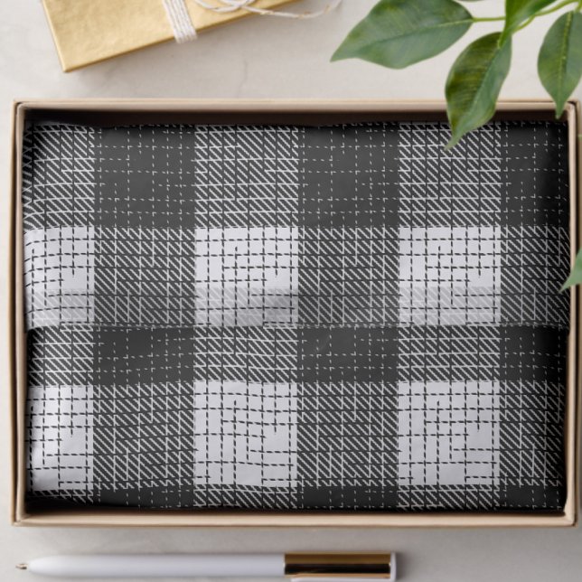 Papel De Seda Design Xadrez Preto e Branco em Bold  (Criador carregado)