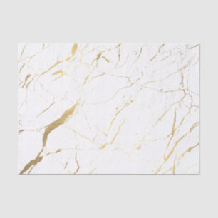 Papel De Seda Designer de mármore branco e Dourado