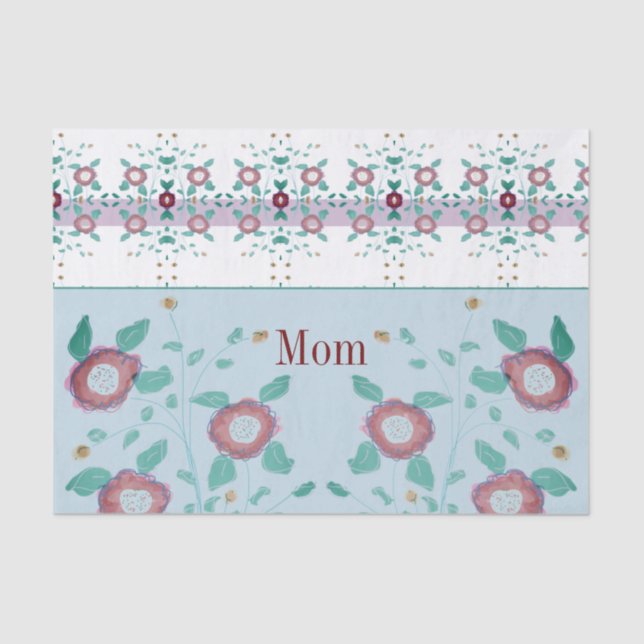 Papel De Seda Designer Floral E Padrão (Frente )