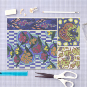 Papel De Seda Designs Florais Vintage Émile-Allain Séguy