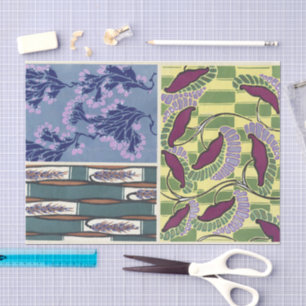 Papel De Seda Designs Florais Vintage Émile-Allain Séguy
