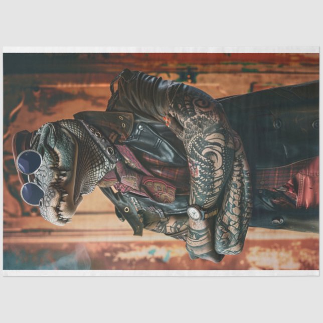 Papel De Seda Desligador de Chefe Tatuado Desligador Gator (Frente )