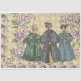 Papel De Seda Desligamento da Moda Francesa da Vintage e das Flo