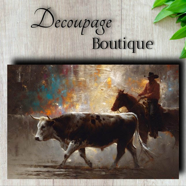 Papel De Seda Desligamento da unidade de bovinos (Cattle Drive Decoupage Tissue Paper)