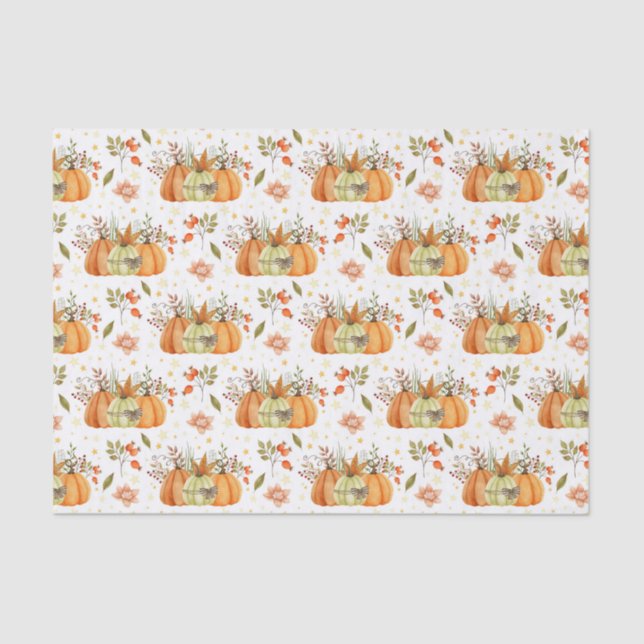Papel De Seda Desligamento de Ação de Graças Pumpkins (Frente )