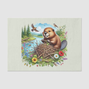 Papel De Seda Desligamento de amantes de castor bonito