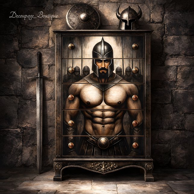 Papel De Seda Desligamento de Borda do Guerreiro (Warrior's Edge Decoupage Tissue Paper)