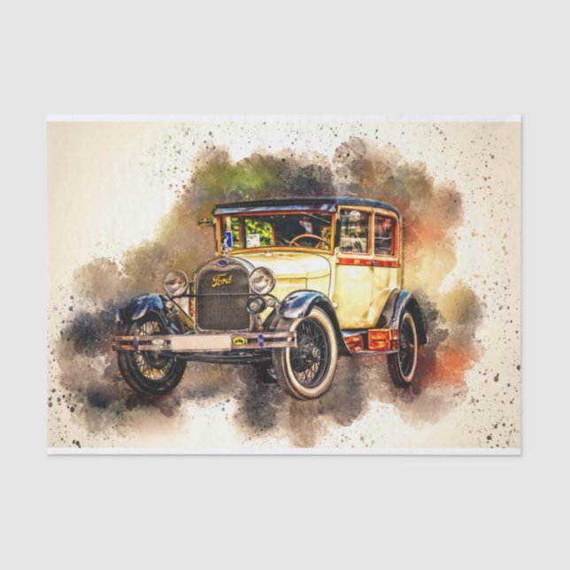 Papel De Seda Desligamento de Carros Clássicos Vintage (Frente )