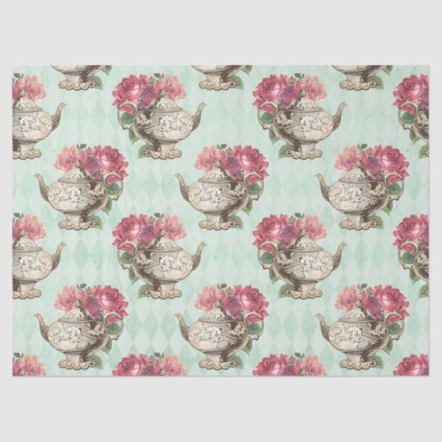 Papel De Seda Desligamento de chaleiras e Rosas (Frente )