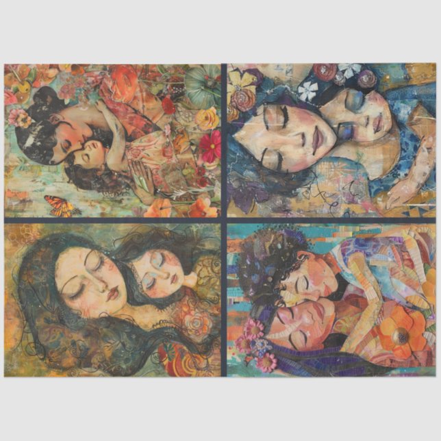 Papel De Seda Desligamento de Colagem de Crianças-Mãe 2 (Frente )