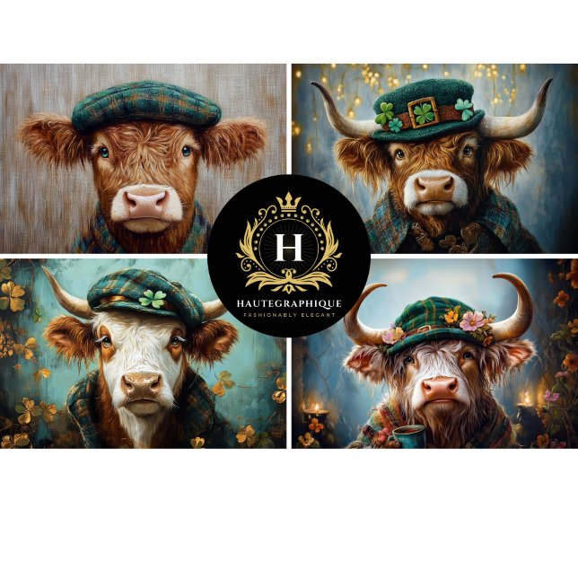 Papel De Seda Desligamento de Colagem de Vacas do Planalto Irlan (Criador carregado)