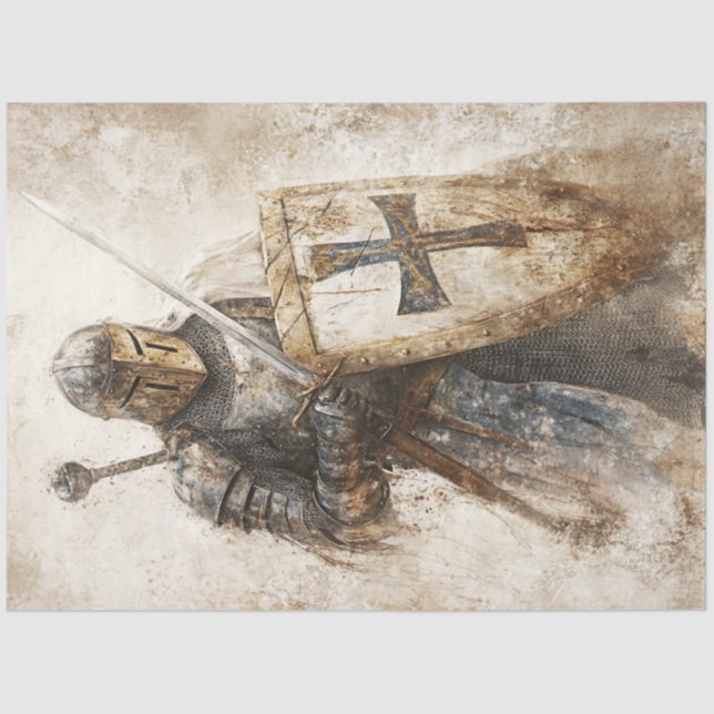 Papel De Seda Desligamento de Cruzadas Comedia Cavaleiro Cristão (Frente )