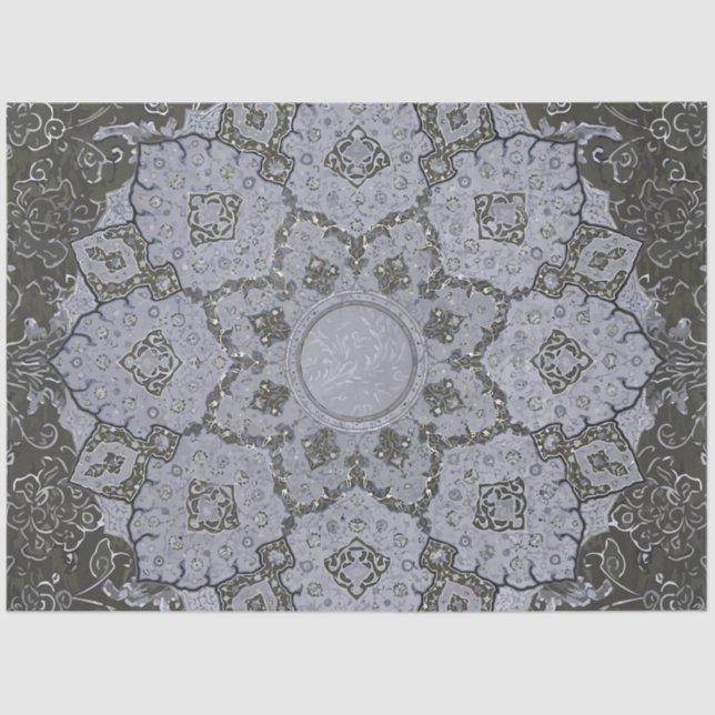 Papel De Seda Desligamento de Ephemera Azul-Pale em Árabe (Frente )