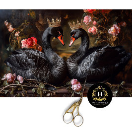 Papel De Seda Desligamento de Florais Vermelhos do Cisne dia de 