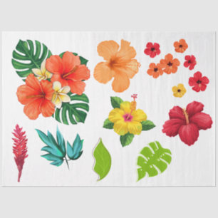 Papel De Seda Desligamento de Flores Tropicais