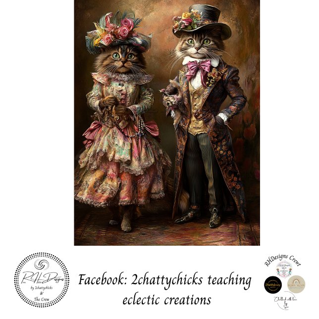 Papel De Seda Desligamento de Gatos Vestidos da Era Vitoriana (Criador carregado)