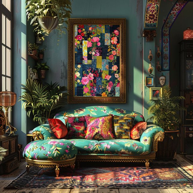 Papel De Seda Desligamento de Linha Vermelha Azul Textura Rústic (Criador carregado)