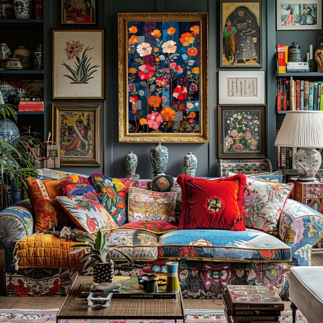 Papel De Seda Desligamento de Linha Vermelha Azul Textura Rústic (Criador carregado)