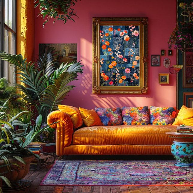 Papel De Seda Desligamento de Linha Vermelha Azul Textura Rústic (Criador carregado)