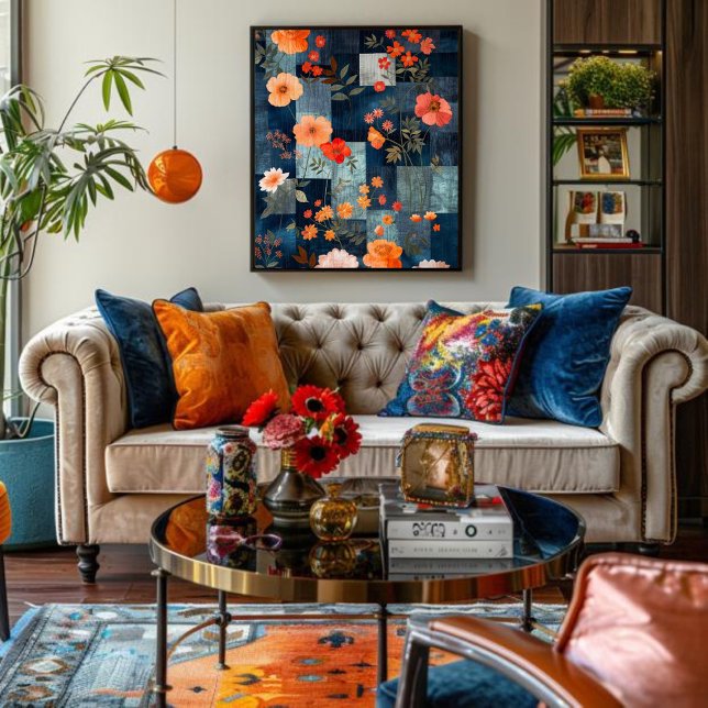 Papel De Seda Desligamento de Linha Vermelha Azul Textura Rústic (Criador carregado)