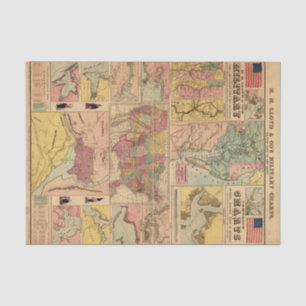 Papel De Seda Desligamento de Mapa Estratégico Militar da Guerr