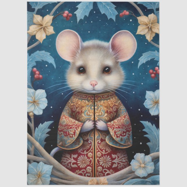 Papel De Seda Desligamento de Mouse e Florais de Florestas de Ma (Frente )