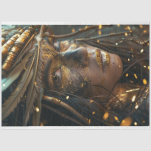 Papel De Seda Desligamento de Mulher Indiana Pintada pela Guerra