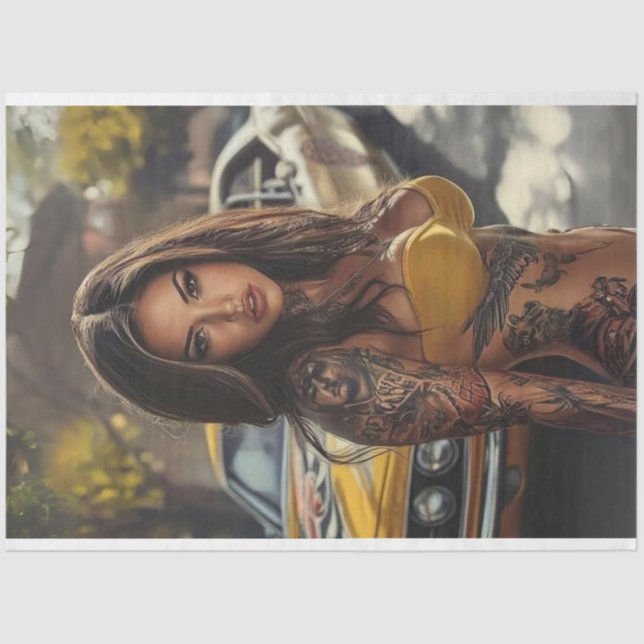 Papel De Seda Desligamento de músculo nostálgico Carro Lindas Mu (Frente )