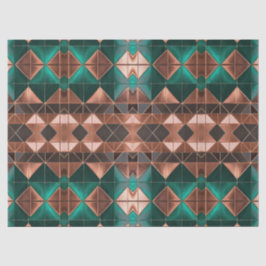 Papel De Seda Desligamento de padrão moderno Emerald e Cobre