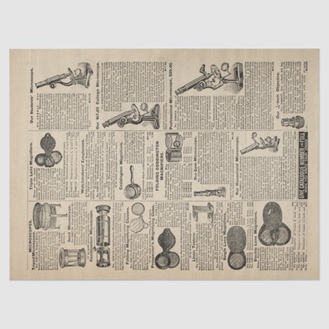 Papel De Seda Desligamento de Página do Catálogo do Microscópio  (Frente )
