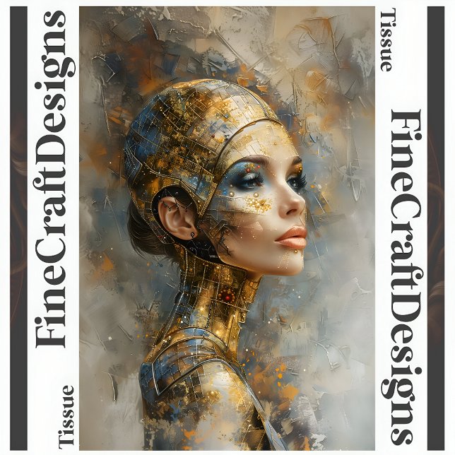 Papel De Seda Desligamento de pintura a óleo de mulher futurísti (Criador carregado)