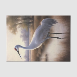Papel De Seda Desligamento de Pintura de Óleo de Grua Sandhill