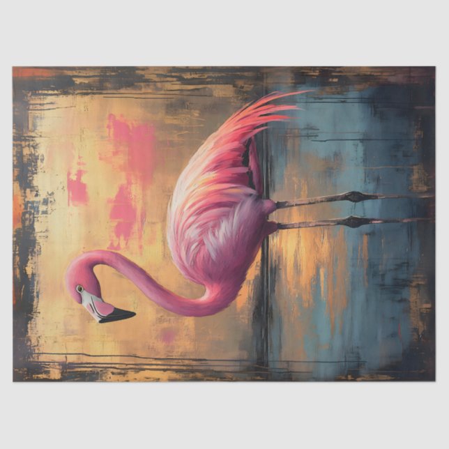 Papel De Seda Desligamento de Pintura do Sunset Ouro Flamingo (Frente )