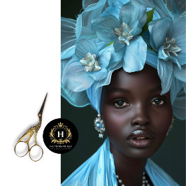 Papel De Seda Desligamento de Retrato Azul-Africano no Céu Elega